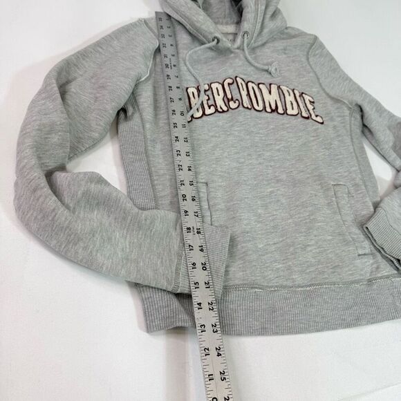 VTG Abercrombie & Fitch Hoodie Womens Large Gray Solid Long-Sleeve Drawstring - Picture 3 of 9